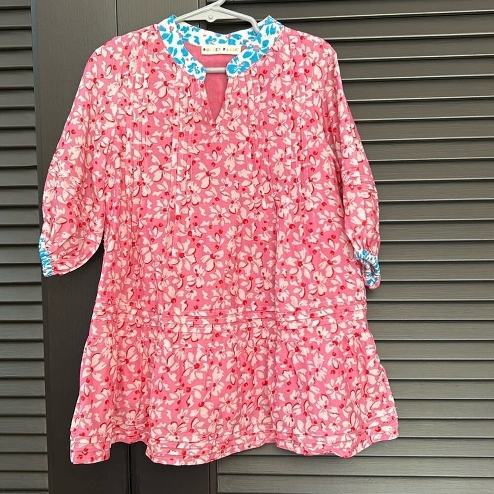 Roller Rabbit Girlβs Pintuck Dress with a Nehru Collar, Cotton and Silk, Size 2